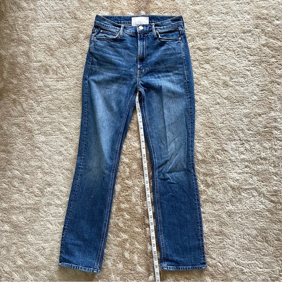 Mother The Dazzler High Rise Straight Leg Jean Medium Blue Cowboys Don't Cry 26 - Picture 5 of 16